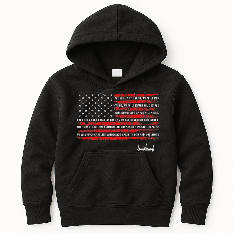 Trump Nation Proclamation Flag Kids Hoodie