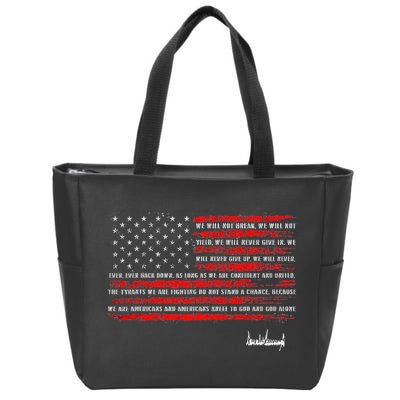 Trump Nation Proclamation Flag Zip Tote Bag