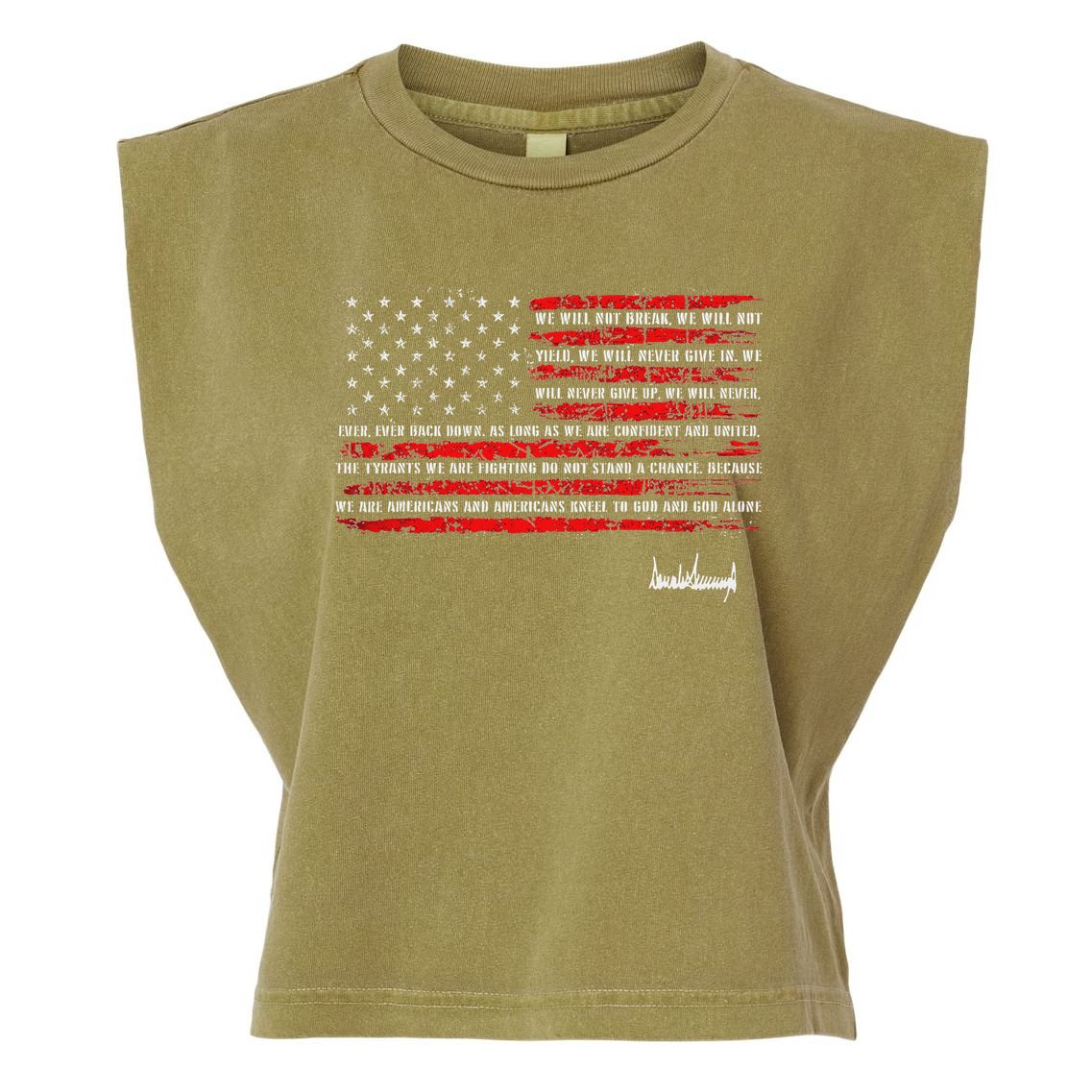 Trump Nation Proclamation Flag Garment-Dyed Women's Muscle Tee