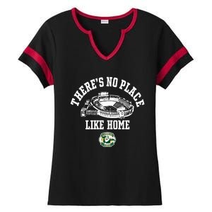 ThereS No Place Like Home Lambeau Field Ladies Halftime Notch Neck Tee