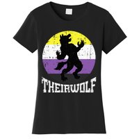 Theirwolf Nonbinary Pride Non Binary Enby NB Flag LGBTQ Women's T-Shirt