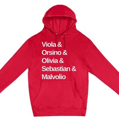 Twelfth Night Play Characters Shakespeare Premium Pullover Hoodie