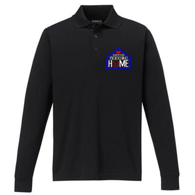 ThereS No Place Like Home Baseball Performance Long Sleeve Polo