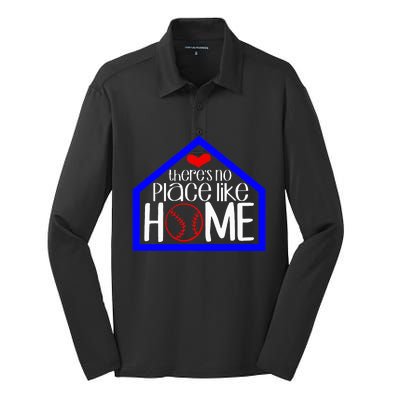 ThereS No Place Like Home Baseball Silk Touch Performance Long Sleeve Polo