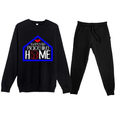 ThereS No Place Like Home Baseball Premium Crewneck Sweatsuit Set