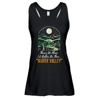 Theres No Place Id Rather Be Than Beaver Valley Funny Adult Humor Ladies Essential Flowy Tank