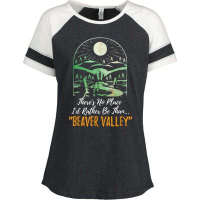 Theres No Place Id Rather Be Than Beaver Valley Funny Adult Humor Enza Ladies Jersey Colorblock Tee