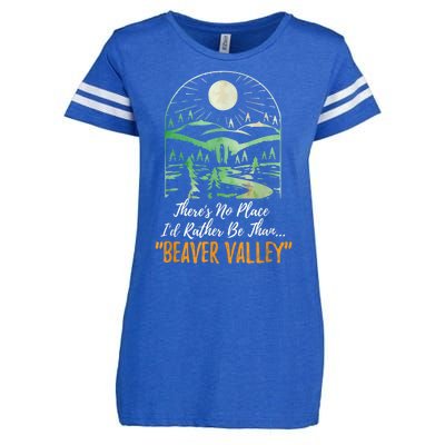 Theres No Place Id Rather Be Than Beaver Valley Funny Adult Humor Enza Ladies Jersey Football T-Shirt