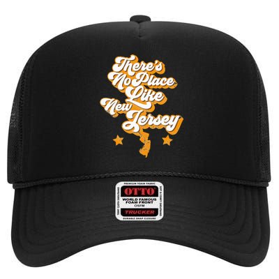 ThereS No Place Like New Jersey Home State Retro Style High Crown Mesh Back Trucker Hat