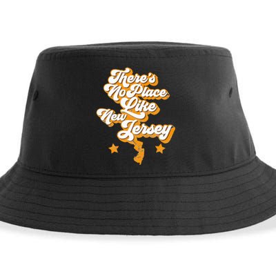 ThereS No Place Like New Jersey Home State Retro Style Sustainable Bucket Hat