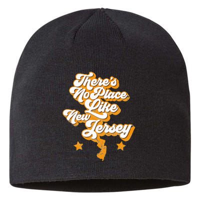 ThereS No Place Like New Jersey Home State Retro Style Sustainable Beanie