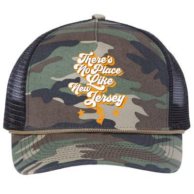 ThereS No Place Like New Jersey Home State Retro Style Retro Rope Trucker Hat Cap