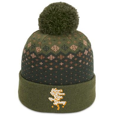 ThereS No Place Like New Jersey Home State Retro Style The Baniff Cuffed Pom Beanie