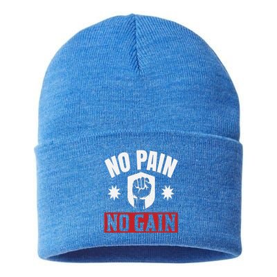 Tgiftgift No Pain No Gain Gift Cute Gift Sustainable Knit Beanie