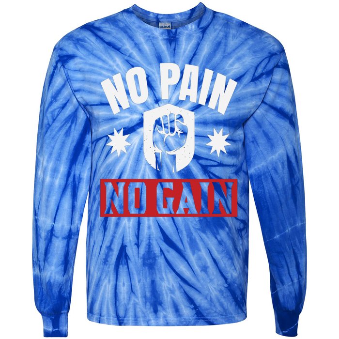 Tgiftgift No Pain No Gain Gift Cute Gift Tie-Dye Long Sleeve Shirt