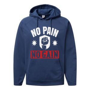 Tgiftgift No Pain No Gain Gift Cute Gift Performance Fleece Hoodie