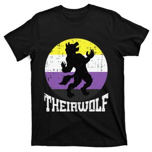 Theirwolf Nonbinary Pride Non Binary Enby NB Flag LGBTQ T-Shirt