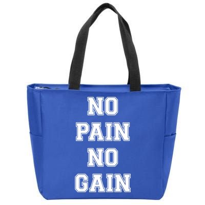 Trendy No Pain No Gain Bold Outline Gift Zip Tote Bag
