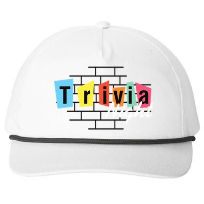 Trivia Night Pleasure Night Quiz Night Outings Gift Snapback Five-Panel Rope Hat