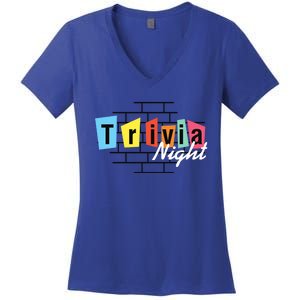 Trivia Night Pleasure Night Quiz Night Outings Gift Women's V-Neck T-Shirt