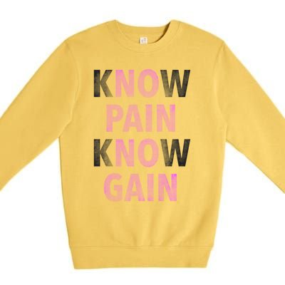 Trendy No Pain No Gain Cool Gift Premium Crewneck Sweatshirt