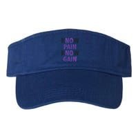 Trendy No Pain No Gain Cool Gift Valucap Bio-Washed Visor