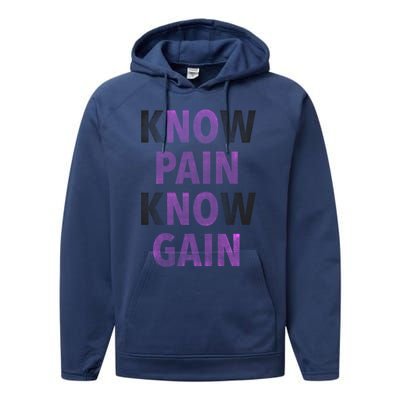 Trendy No Pain No Gain Cool Gift Performance Fleece Hoodie