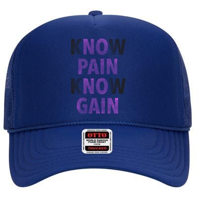 Trendy No Pain No Gain Cool Gift High Crown Mesh Back Trucker Hat