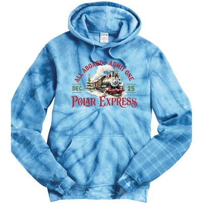 Train North Pole P.O.L.A.R E.X.P.R.E.S.S All Abroad Christmas Tie Dye Hoodie