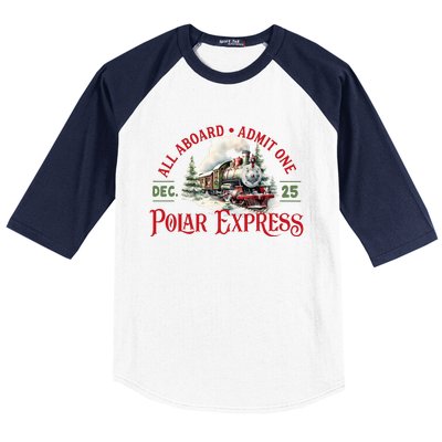 Train North Pole P.O.L.A.R E.X.P.R.E.S.S All Abroad Christmas Baseball Sleeve Shirt