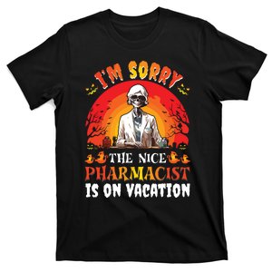 The Nice Pharmacist Halloween Skeleton Costume Spooky T-Shirt