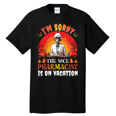 The Nice Pharmacist Halloween Skeleton Costume Spooky Tall T-Shirt