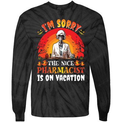 The Nice Pharmacist Halloween Skeleton Costume Spooky Tie-Dye Long Sleeve Shirt