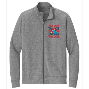 Taylor Name Personalized American 4th Of July Patriotic Stretch Full-Zip Cadet Jacket