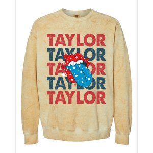 Taylor Name Personalized American 4th Of July Patriotic Colorblast Crewneck Sweatshirt