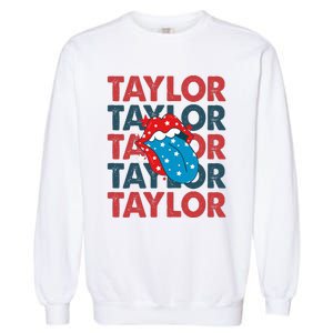 Taylor Name Personalized American 4th Of July Patriotic Garment-Dyed Sweatshirt