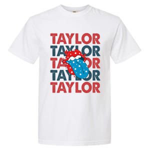 Taylor Name Personalized American 4th Of July Patriotic Garment-Dyed Heavyweight T-Shirt