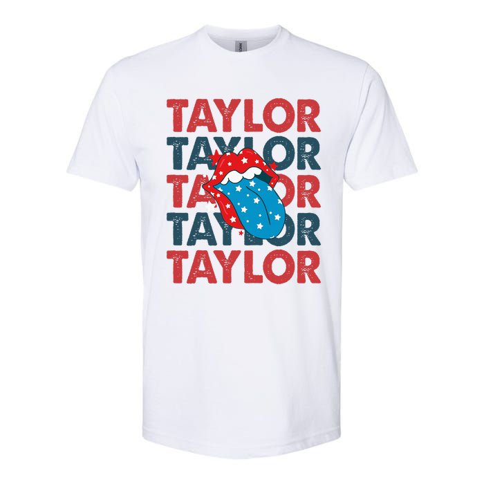 Taylor Name Personalized American 4th Of July Patriotic Softstyle CVC T-Shirt