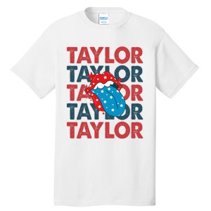 Taylor Name Personalized American 4th Of July Patriotic Tall T-Shirt