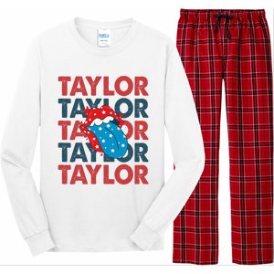 Taylor Name Personalized American 4th Of July Patriotic Long Sleeve Pajama Set