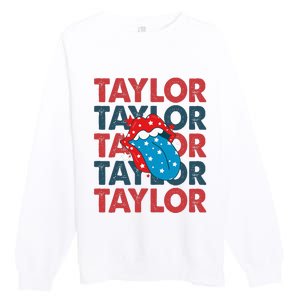 Taylor Name Personalized American 4th Of July Patriotic Premium Crewneck Sweatshirt