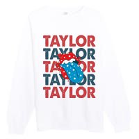 Taylor Name Personalized American 4th Of July Patriotic Premium Crewneck Sweatshirt