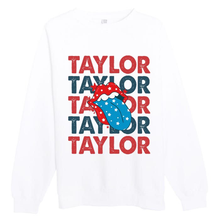 Taylor Name Personalized American 4th Of July Patriotic Premium Crewneck Sweatshirt