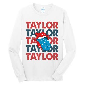 Taylor Name Personalized American 4th Of July Patriotic Tall Long Sleeve T-Shirt