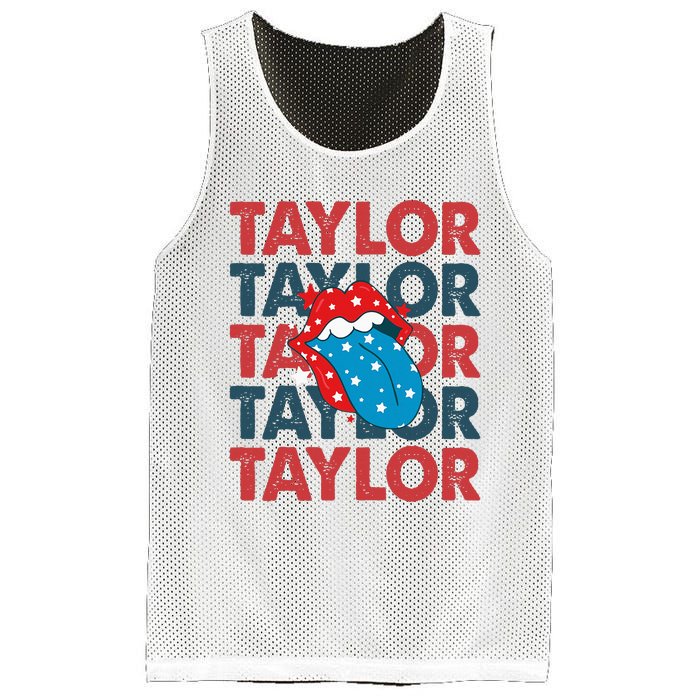 Taylor Name Personalized American 4th Of July Patriotic Mesh Reversible Basketball Jersey Tank