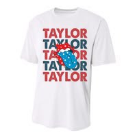 Taylor Name Personalized American 4th Of July Patriotic Performance Sprint T-Shirt