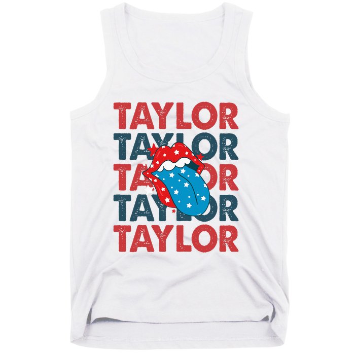 Taylor Name Personalized American 4th Of July Patriotic Tank Top