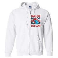 Taylor Name Personalized American 4th Of July Patriotic Full Zip Hoodie