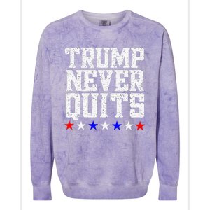 Trump Never Quits Colorblast Crewneck Sweatshirt