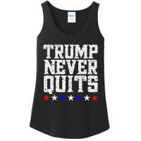 Trump Never Quits Ladies Essential Tank